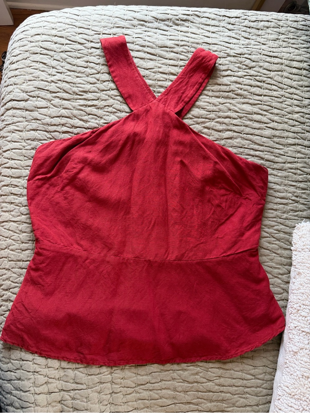 Ann Taylor Red Halter-Style Sleeveless Top